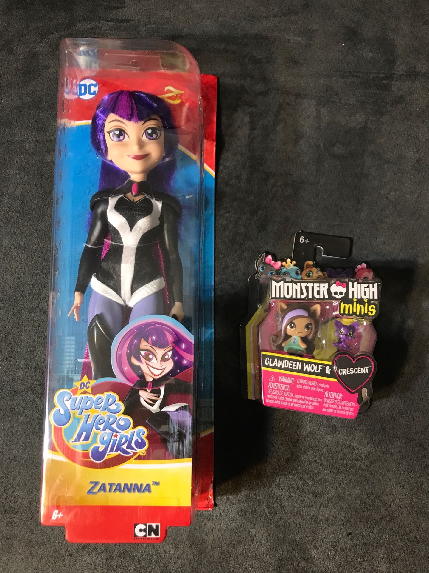 Super heroe dc doll + monster high $5 both new