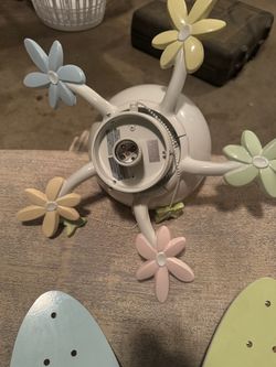 Little girl flower fan