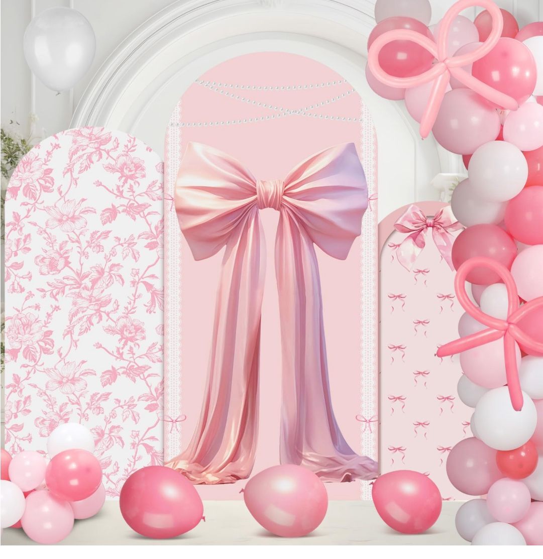 3 Pink Bow Floral Arch Covers!!!