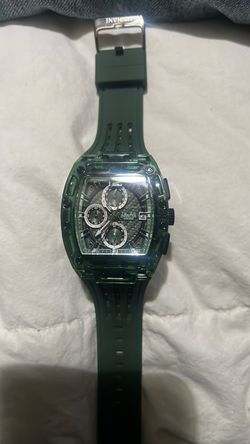 Invicta Chronograph Watch Green Translucent Case
