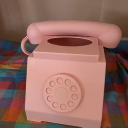Pink retro phone tissue box cover $5
