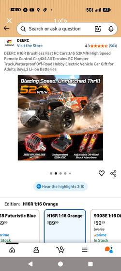 DEERC H16R Brushless Fast RC