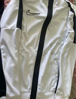 Nike Dri-FIT Kids Small Full Zip Track Jacket White Black