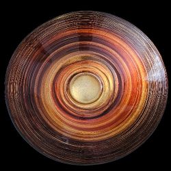 Large Swirl Design Decorative Art Glass Bowl