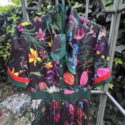 Dark Floral Garden Maxi Dress, Elegant. New &20