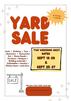 MASSIVE MULTI WEEKEND YARD SALE 🏷️