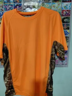 Orange Camo Panel Short Sleeve Shirt