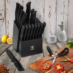 19 pcs HUNTER Knife Set, Dishwasher Safe Kitchen Knife Set with Block