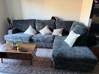 Dark Blue Gray Sectional Sofa