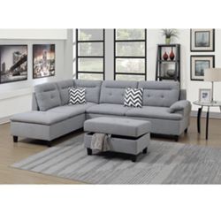 Gorgeous 3 Piece Sectional and Ottoman with Storage