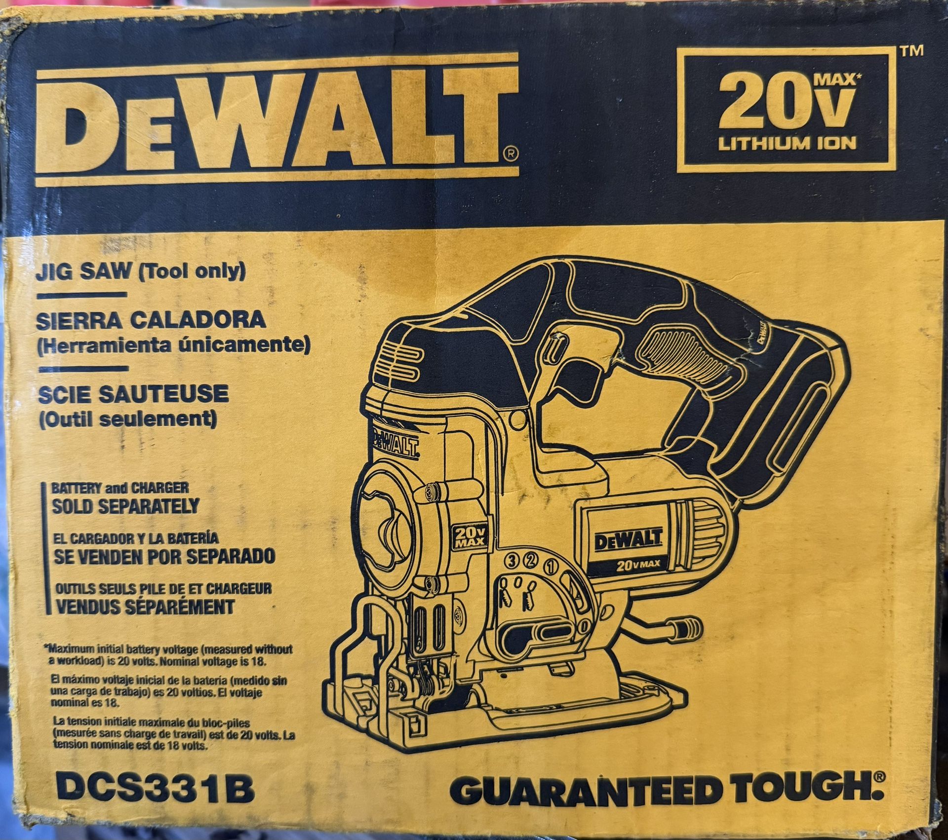 DeWalt 20V JIG SAW (Tool Only)