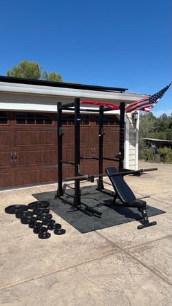 Complete home gym weight rack set