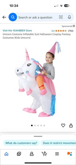 Kids Unicorn Inflatable Costume