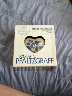 Vintage Pfaltzgraff Folk Art Heart Pomander Secret Garden Potpourri Boxed 05-882