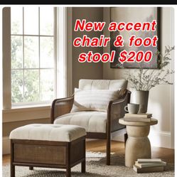 New Accent Chair & Stool by Threshold $200 only 1 original price $360 East Palmdale 