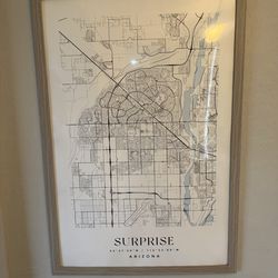 Surprise map framed