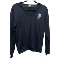 Vintage Walt Disney World Epcot Center Logo Sweater Navy Small 1980s Artex
