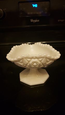 Vintage Milk Glass Compote Dish