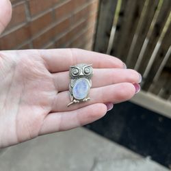 Moonstone Owl Pendant 