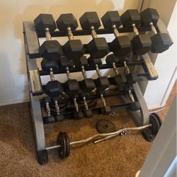 Iron grip Dumbbell Set Plus Rack