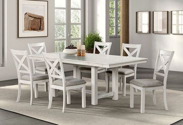 7-Piece Dining Room Set in Rustic White Oak