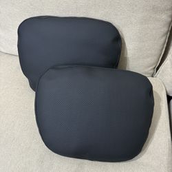 2 piece Car Headrest Pillow Nappa Leather Cover Car Neck Pillows Support Head Driving Seat Headrest for Most Cars SUV Home Office Traveling 
