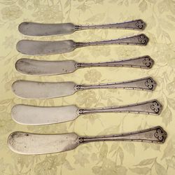 Carmel by Wallace 6 Sterling Silver Butter Knives 6” Monogram