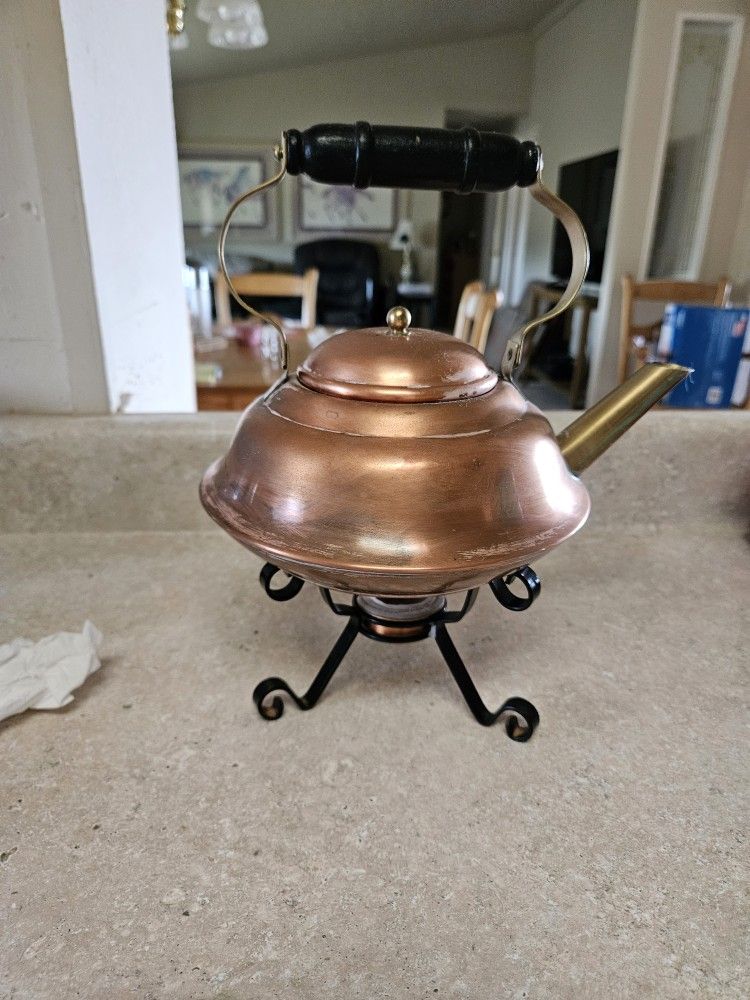 Copper Teapot With Stand