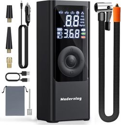 Tire Inflator Portable Air Compressor, Air Pump for Car Tires with Digital Screen, Battery Powered Air Compressor, Faster Inflation with Emergency LED