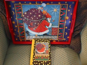 Mary Engelbreit Santa tray and book