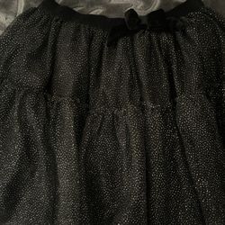 Kids Black Glitter Skirt
