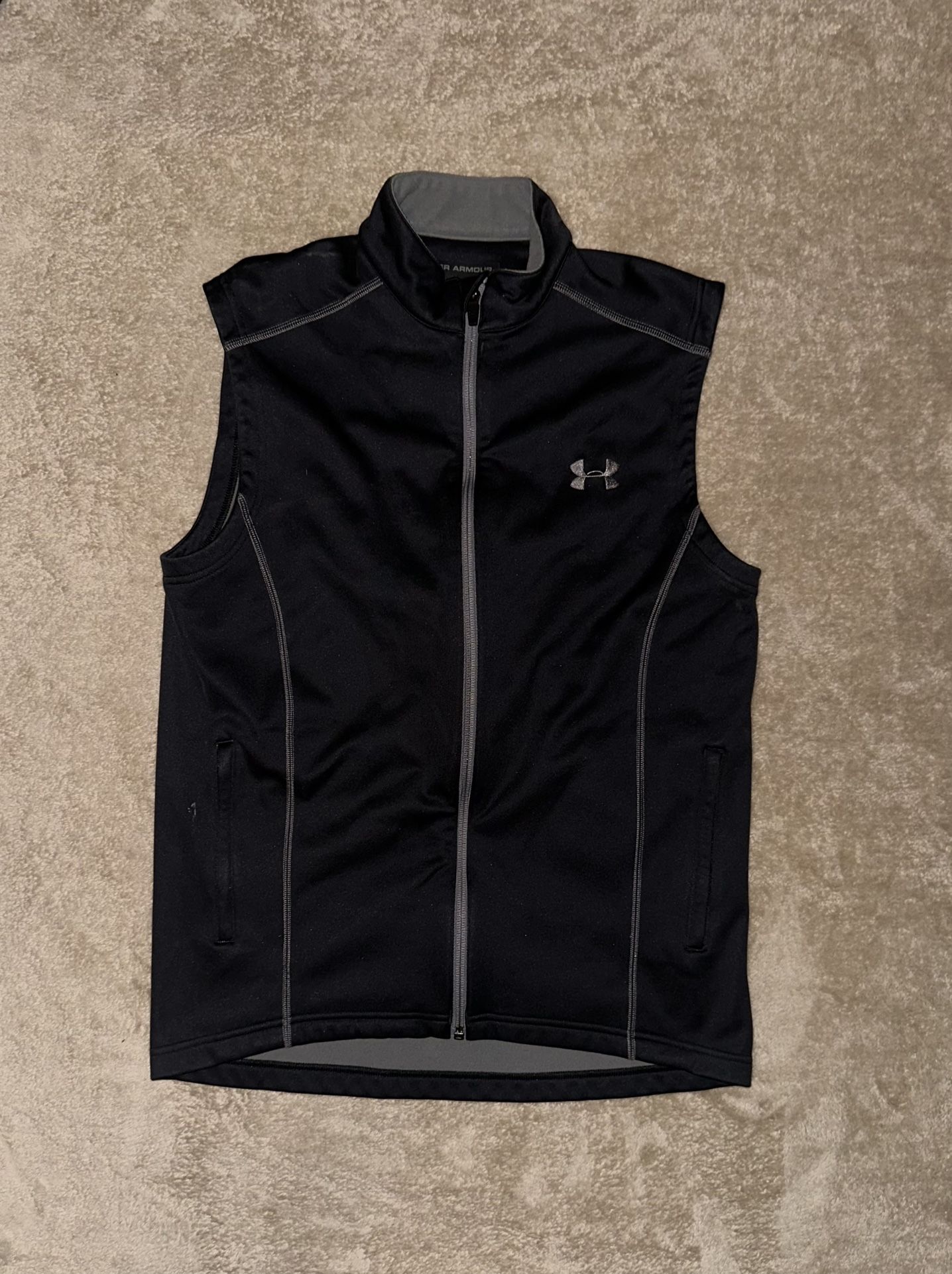 Under Armour Black Zip Up Fleece Lined Vest Size Small