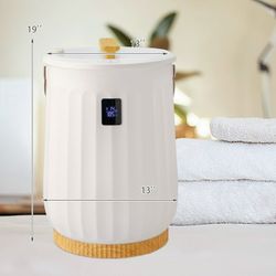 Towel warmer, 20L 18 Heating Barrel with LCD Display and Imitation Wood Handle - Max Temperature 130℃ for Towel and Bath Towel Heating, NEW 
