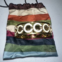 Coach Gold and White C Bracelet