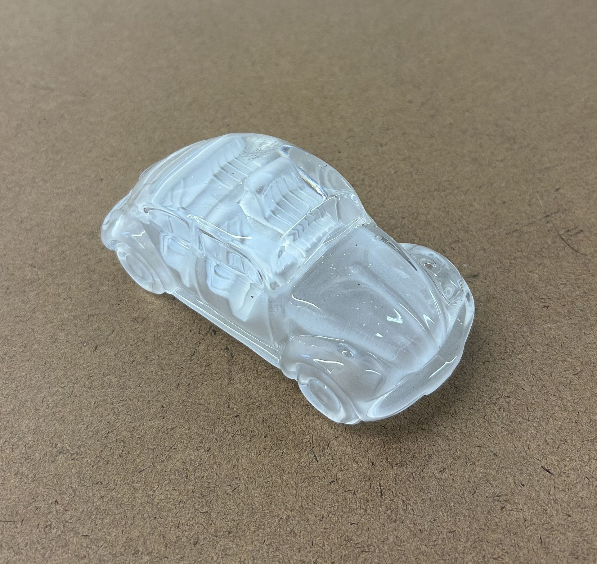 Frosted Glass “VOLKSWAGEN BEETLE” Paperweight (pre-owned)