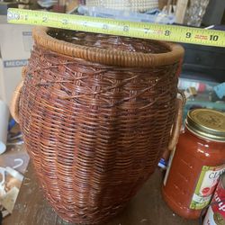 Wicker Basket For Plant Or Flowers 