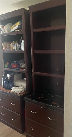 Two cherry wood bookcases w 2 drawers, off Boxelder dr 92563