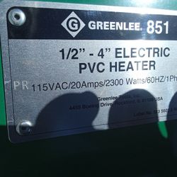 Greenlee PVC Heater Like New. Plumbing