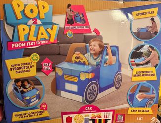 Pop 2 play cardboard car, Toddler fun