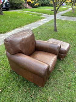 Free Leather Chair and Ottoman