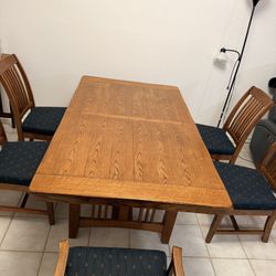 Sturdy Wooden Dining Table With 6 Chairs