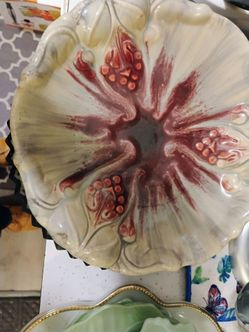 Majolica Oyster Plate Ceramic Antique