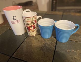 4 COFFEE CUPS - ALL FOR $12 - TWO PICS ATTACHED