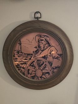 Copper sailor wall plaque