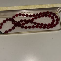 Red Ruby Gem Vintage Necklace