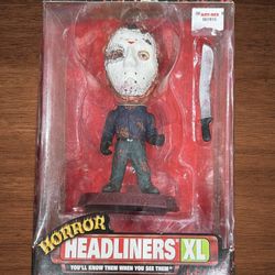 HORROR HEALINERS XL LIMITED EDITOON JASON VOORHEES BOBBLEHEAD FIGURE  6” From friday the 13th