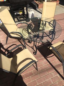 Glass table and chairs