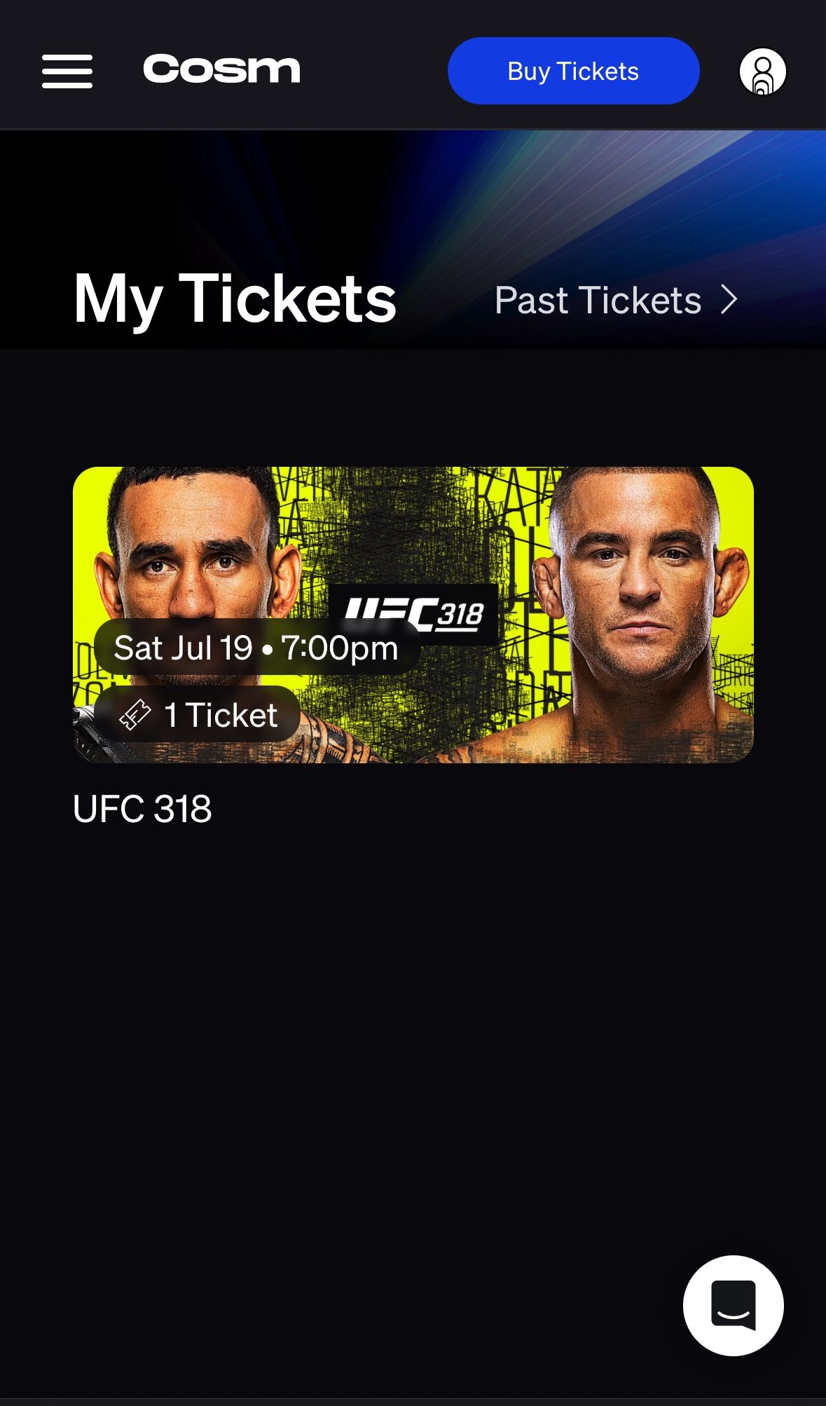 UFC 318 Cosm LA Dome Reserved Ticket