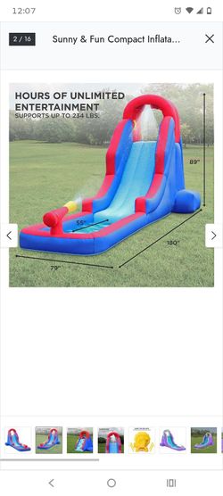 Sunny & Fun Compact Inflatable Water Slide with blower