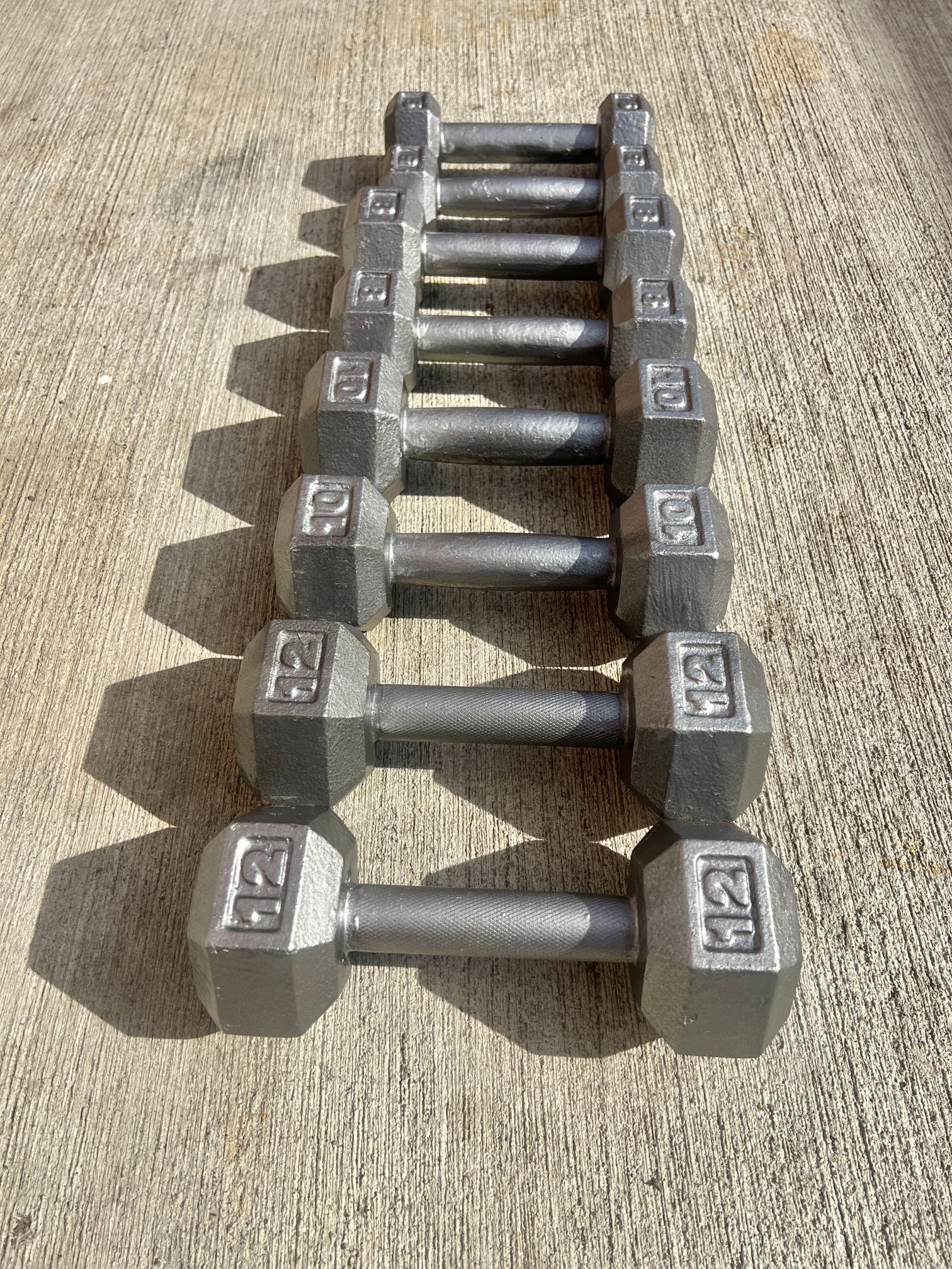 Hex Metal Dumbbells Weights…Total 70 Pounds